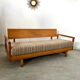 Old wooden sofa vintage brutalist design 60s