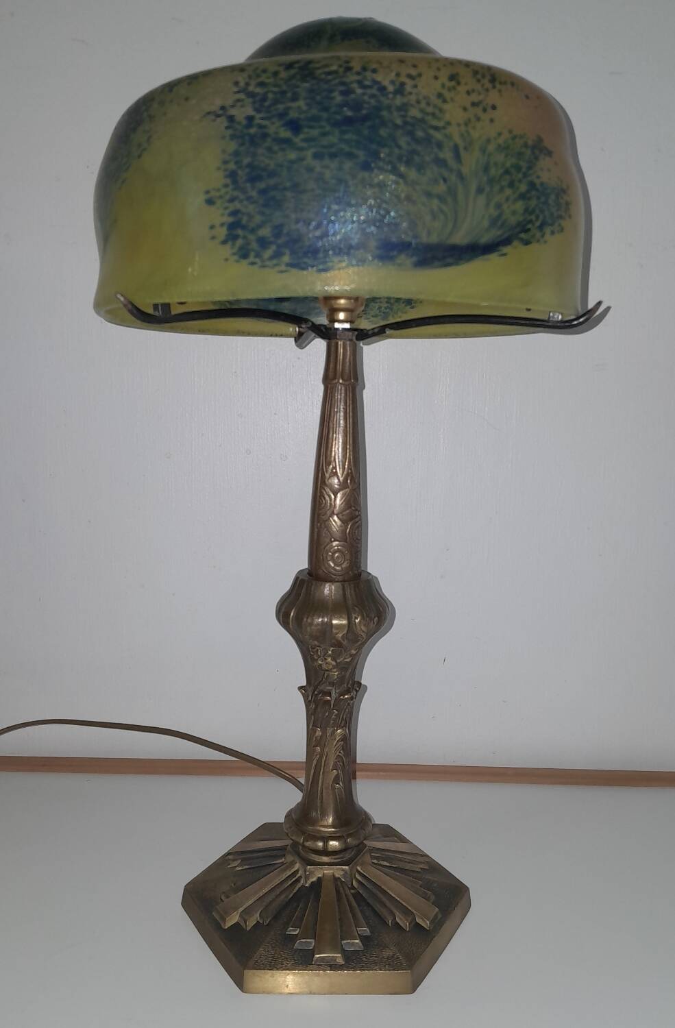 Art Nouveau style lamp 1950 Paris Star Trade Mark and glass paste