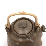 Stoneware teapot by Pierre Digan with bamboo handle, La Borne, 1960s