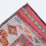 Shades Of Pink Beige Antique Vintage Runner Rug, 89x322Cm