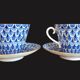 Pair of Russian imperial porcelain cups "Lomonosov" from St Petersburg