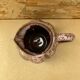 Antique melon pitcher flamed ceramic brown & pink vintage
