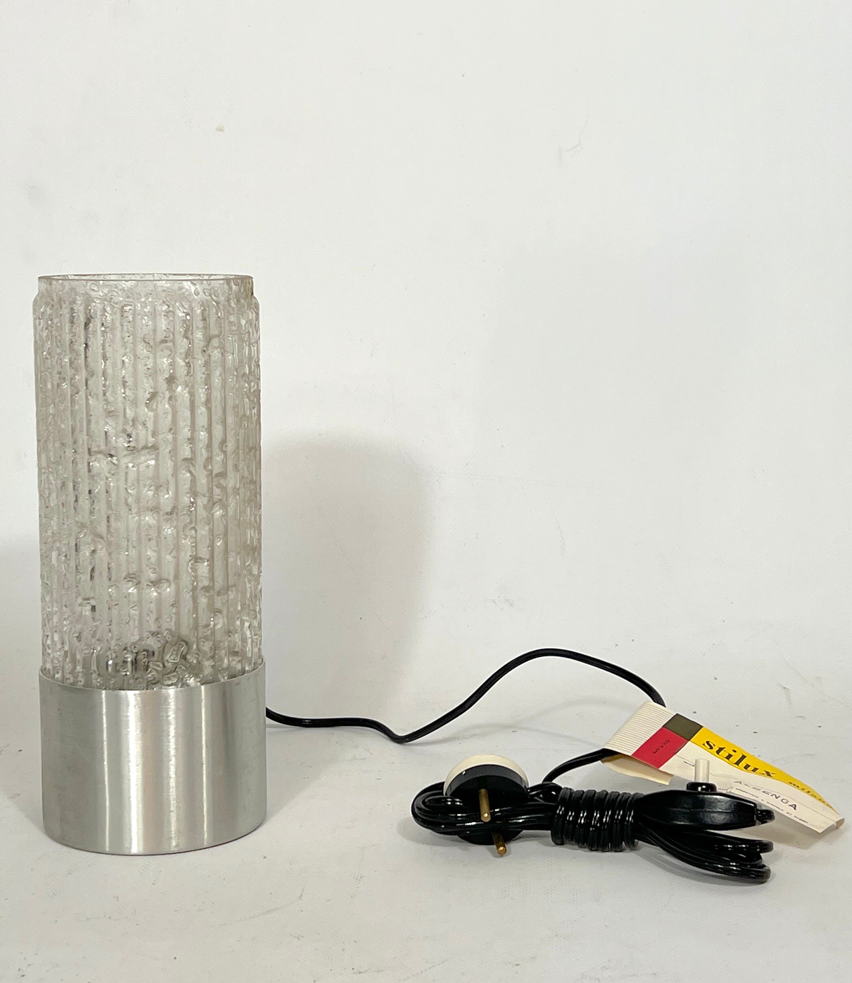 Stilux Milano, vintage glass table lamp model Albenga from 60s