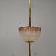 1960s Czech Mid-Century Brass and Železný Brod Frosted Glass Six-Arm Chandelier
