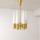 Midcentury brass and opaline ceiling lamp by Hans-Agne Jakobsson, Sweden, 1950s.