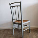 Low chair in wood and canework