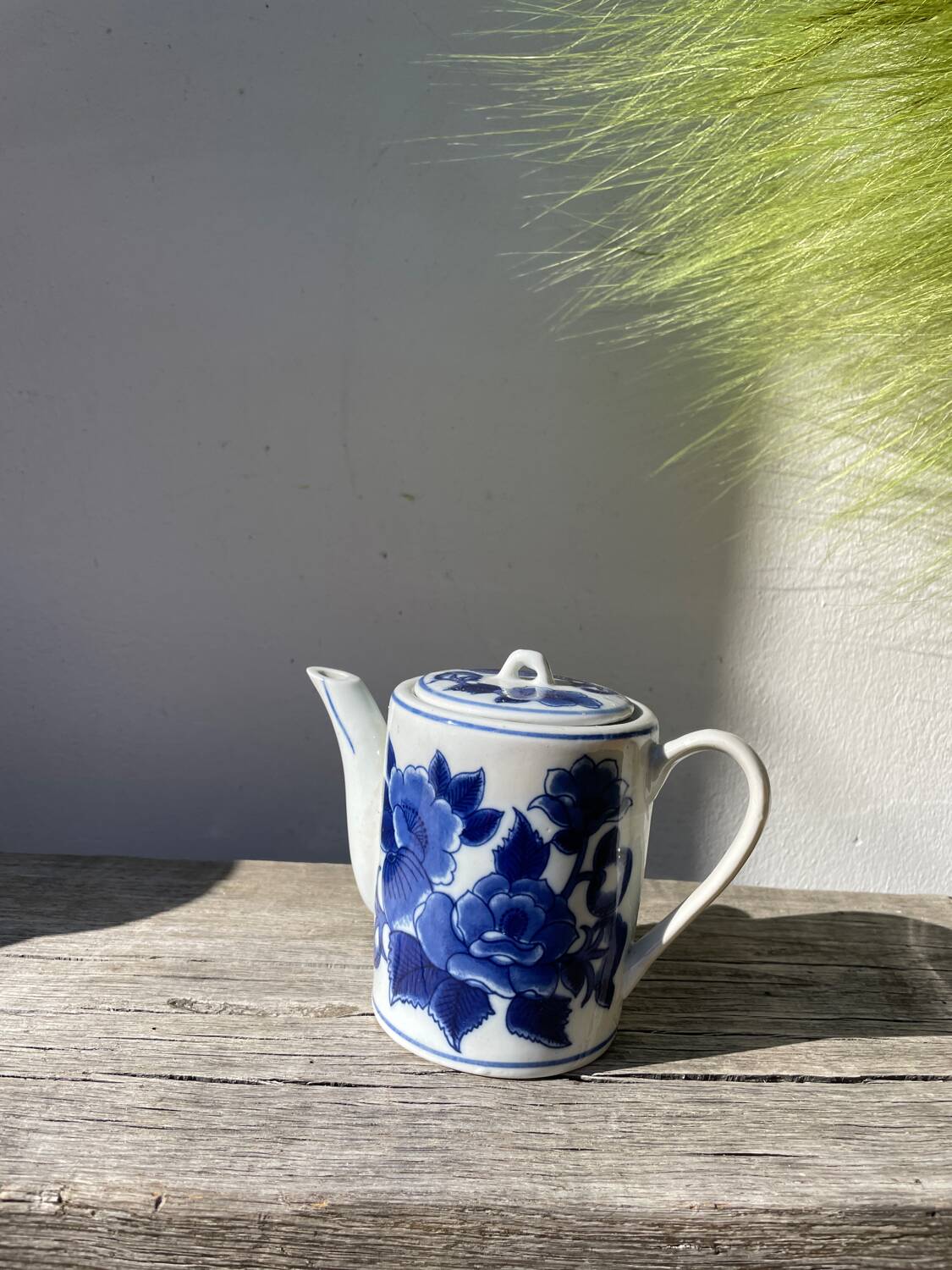 Asian blue and white ceramic teapot