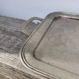 Rectangular silver metal tray