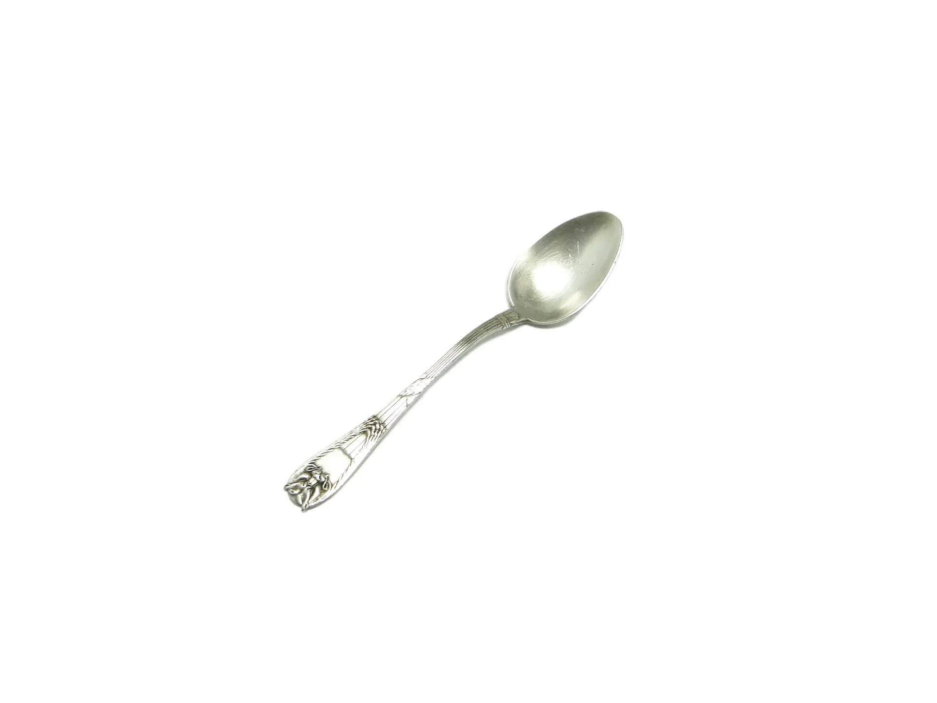 Cuillère à soupe égyptienne, Art Déco, en laiton argenté, Fraget, Pologne, années 1920.
