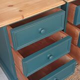 Pair of bedside tables revisited in blue