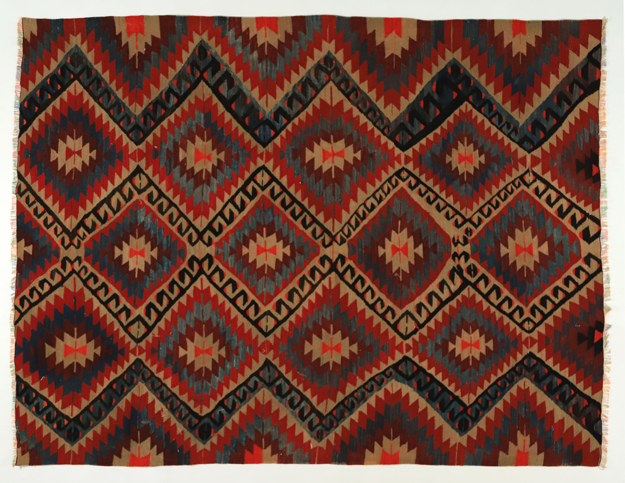 Anatolian handmade kilim rug 228 cm x 171 cm