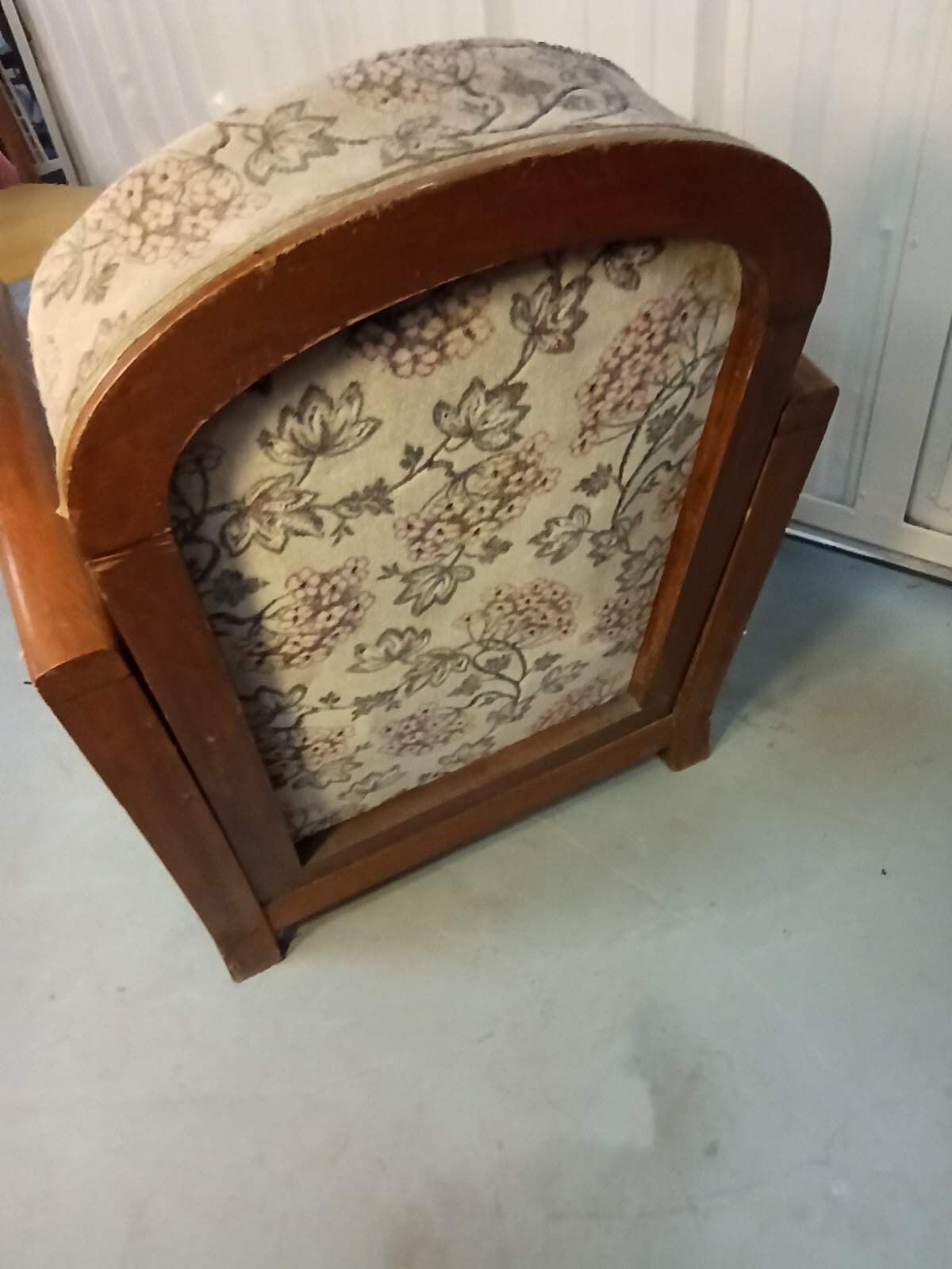 Art Deco armchair with system - original floral velvet fabric