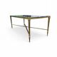 Green marble and brass coffee table