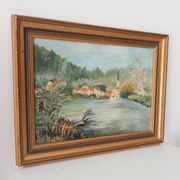 Old painting oil on canvas signed J.V.