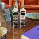 Ensemble vintage de 2 bouteilles en céramique, Staffel Limburg Allemagne, 1960