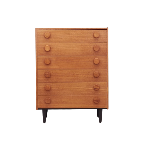 Teak chest of drawers, Danish design, 1970s, made in Denmark