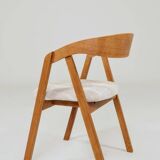 Office chair desk armchair oak wood safari beige