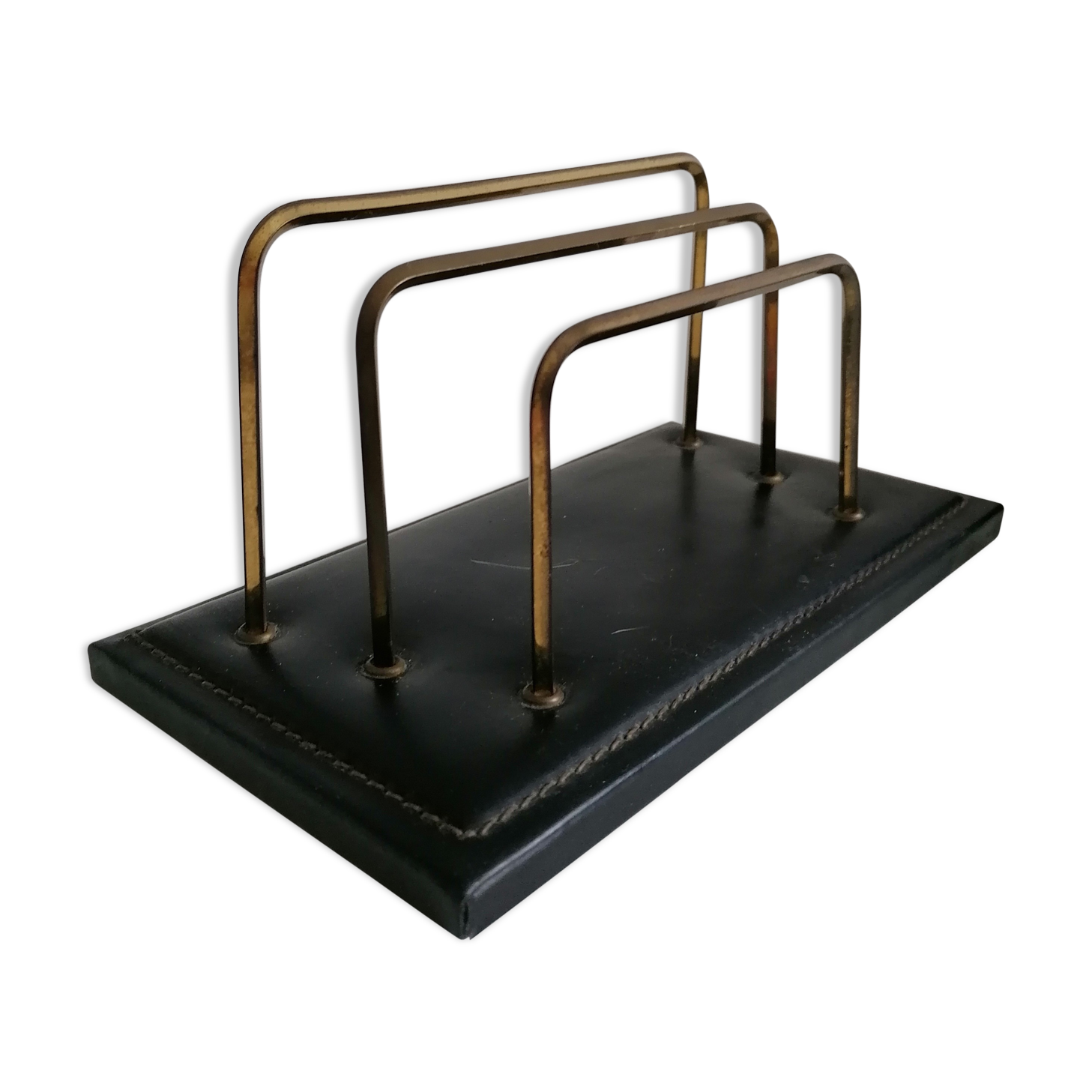 Leather desk letter carrier stitched