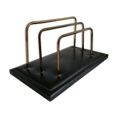Porte lettres de bureau cuir piqué
