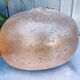 Vintage sandstone vase, in the shape of a rugby ball, signed