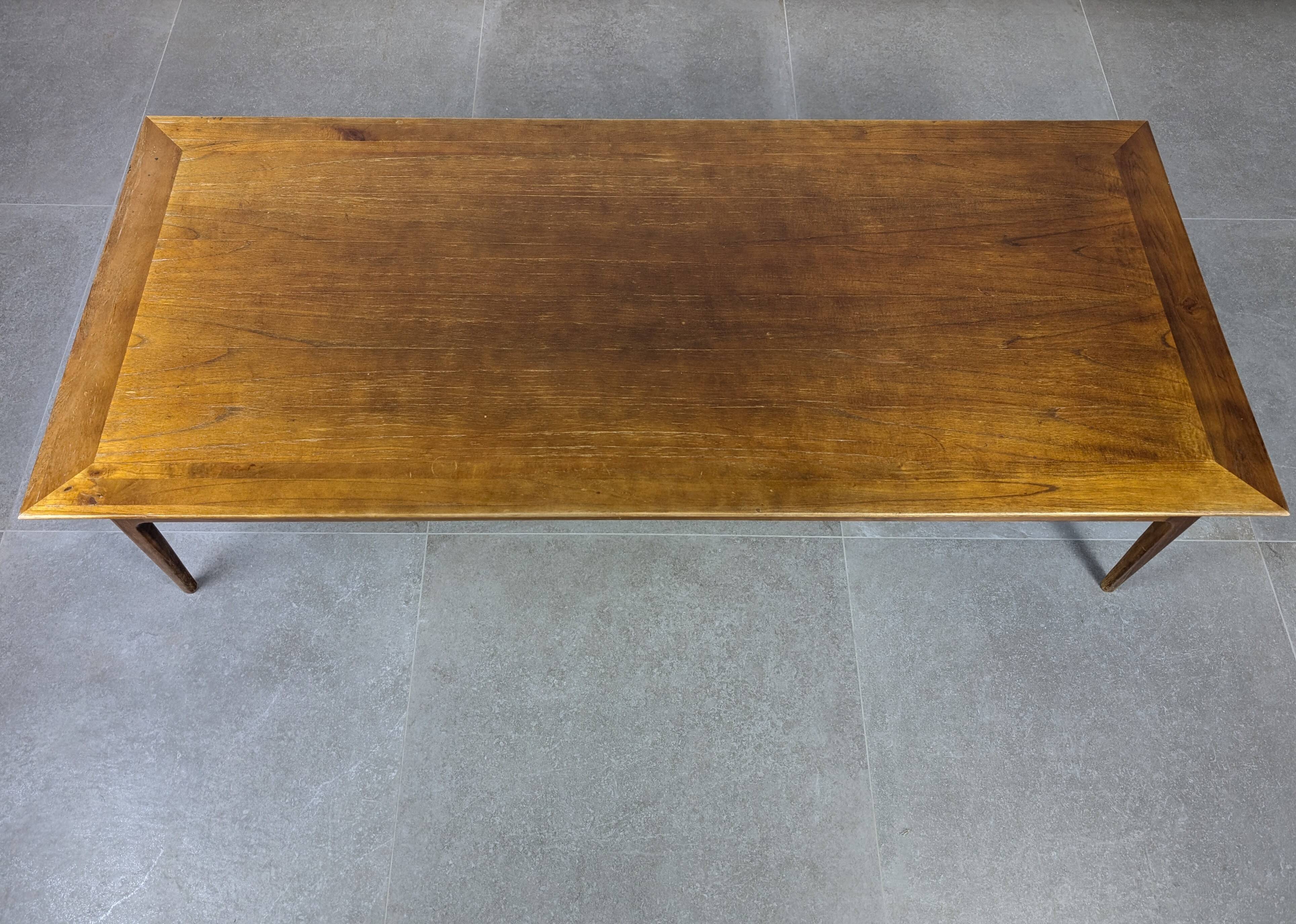 Scandinavian Modern Large Danish Teak Coffee Table 1950s