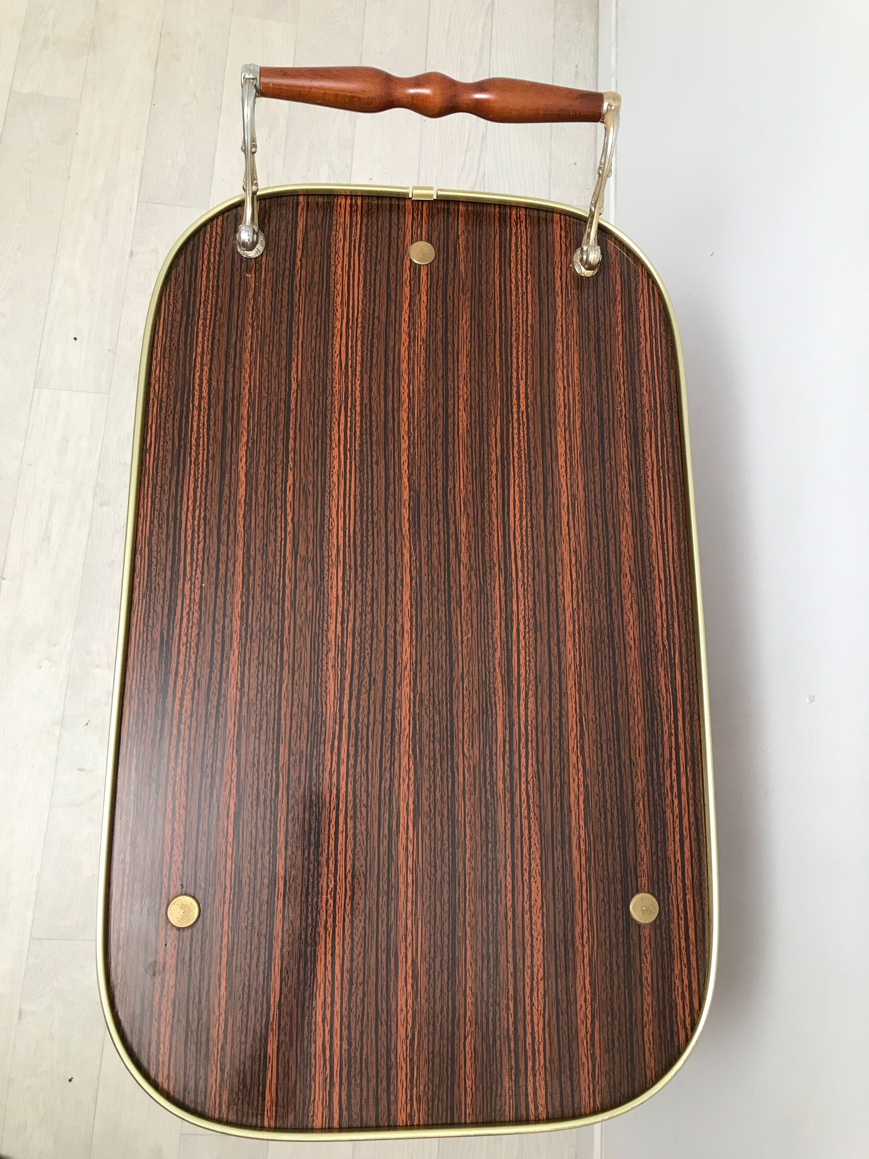 Bar trolley  in gold and formica 1960-1970