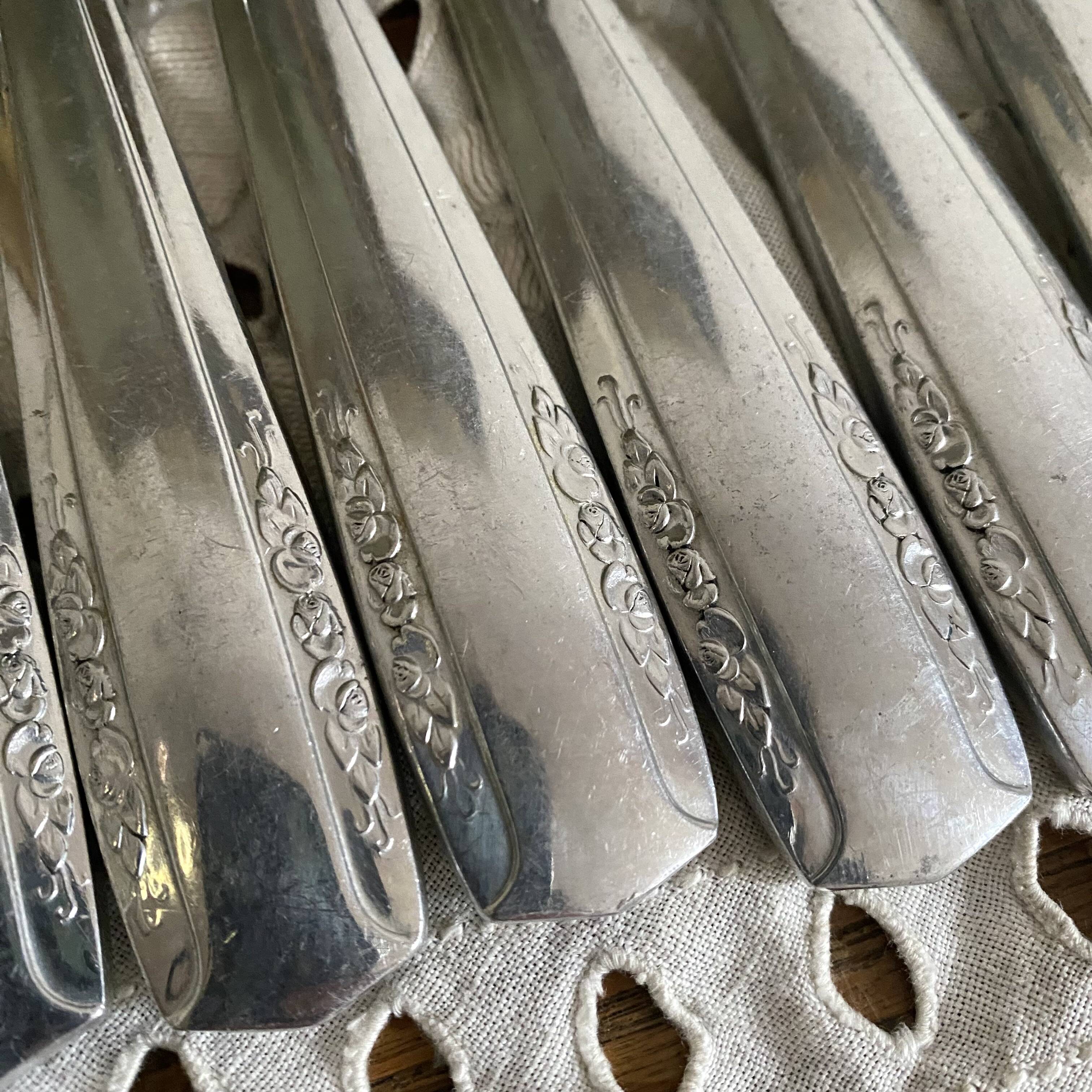 Silver-plated knives with stainless steel blades, Vego brand, 1950s