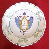Revolutionary plate 1789 earthenware of Nevers