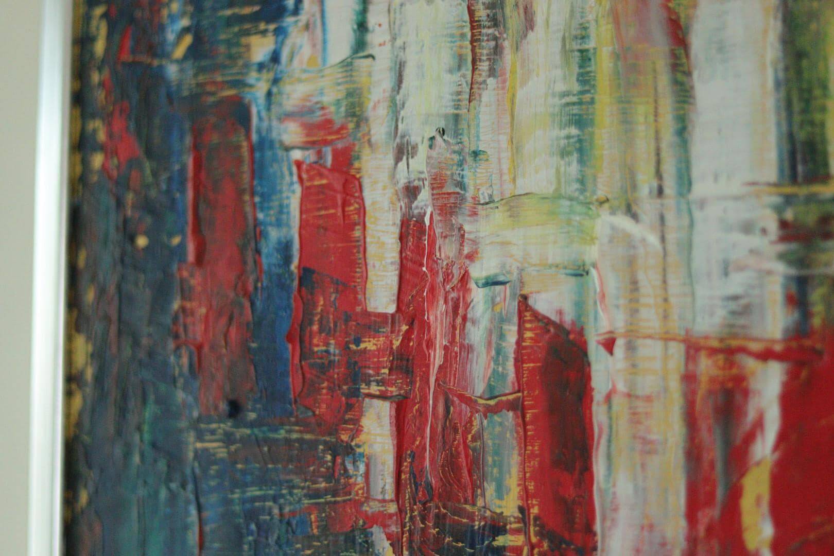 Original vintage abstract oil on canvas