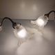 Swan neck wall lights in porcelain, brass and glass - mid 20th century.