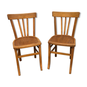 Paire de chaises en bois - troquet