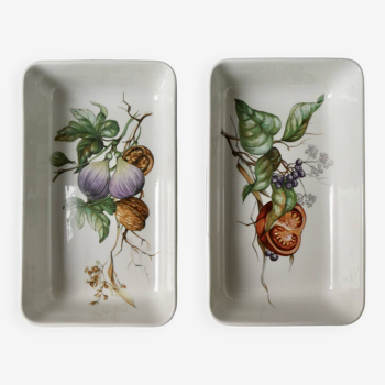 2 petits plats Villeroy & Boch, décor naturaliste