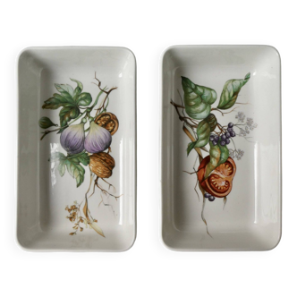 2 petits plats Villeroy & Boch, décor naturaliste