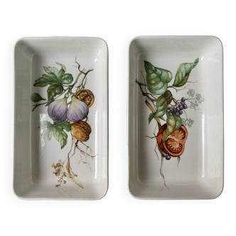 2 small Villeroy & Boch dishes, naturalist decor