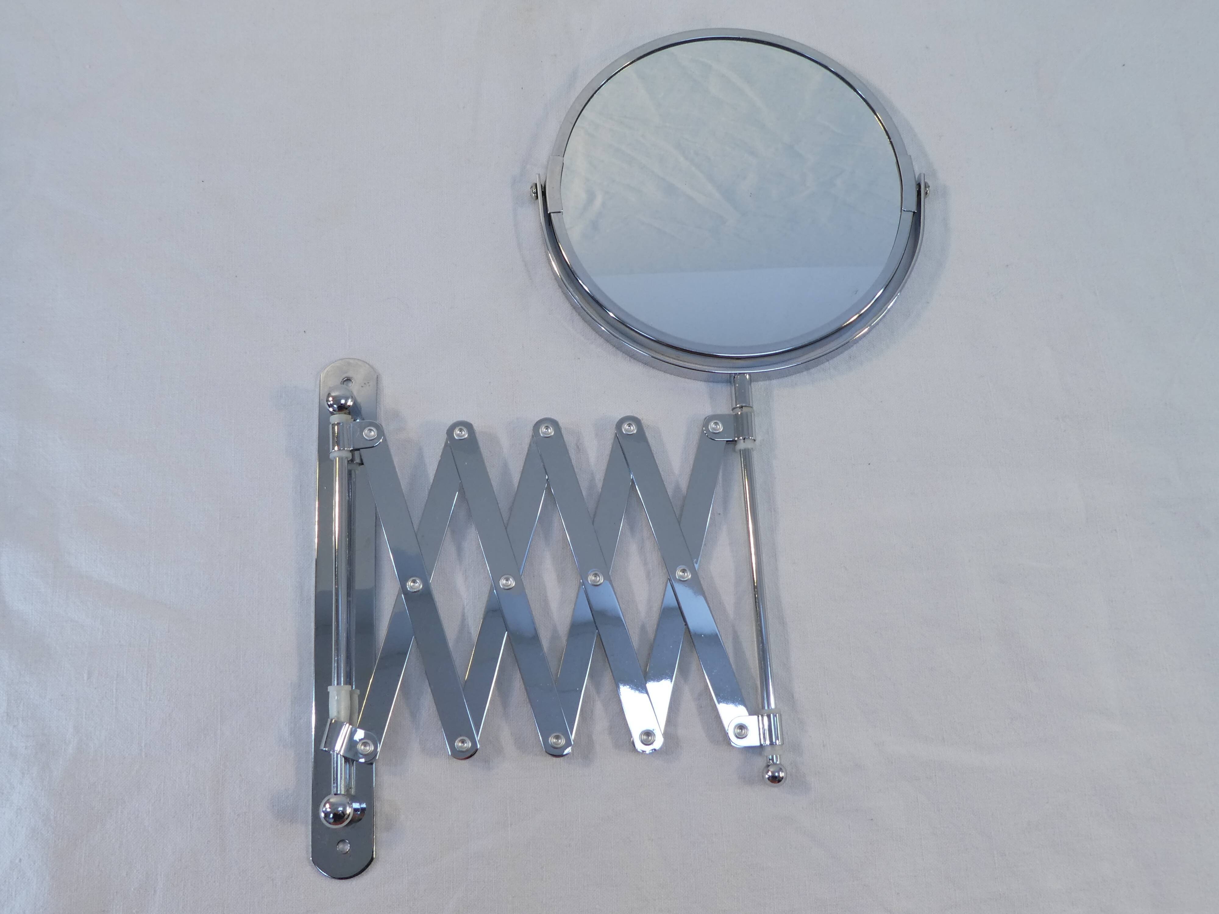 Vintage metal accordion wall mirror