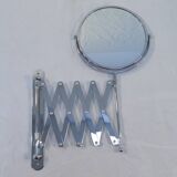 Vintage metal accordion wall mirror