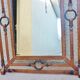 Metal mirror, wrought iron imitation leather straps and horse harness