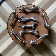 Antique animal knife rests