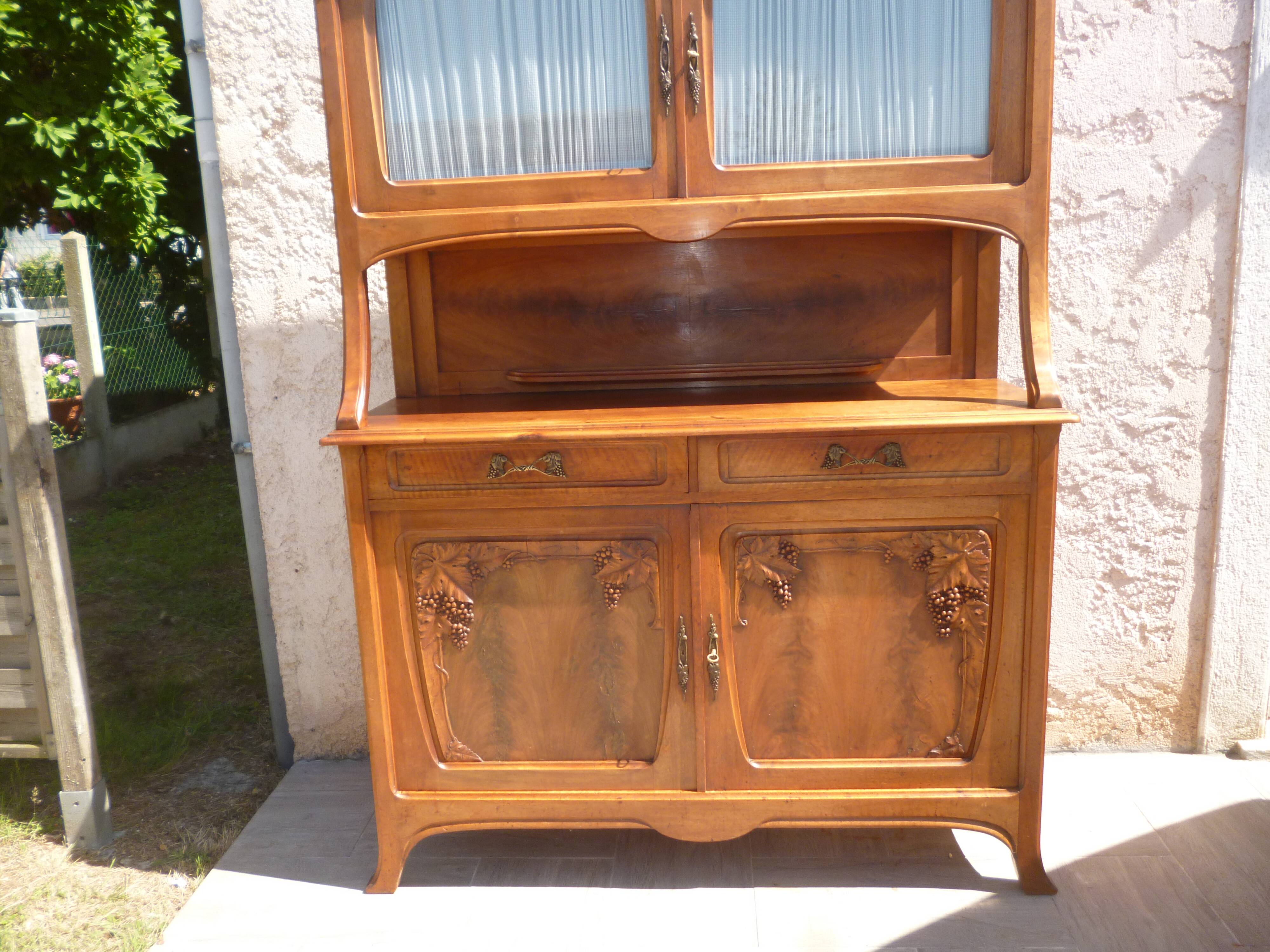 Two-body Art Nouveau 1900 sideboard stamped Georges Ernest Nowak