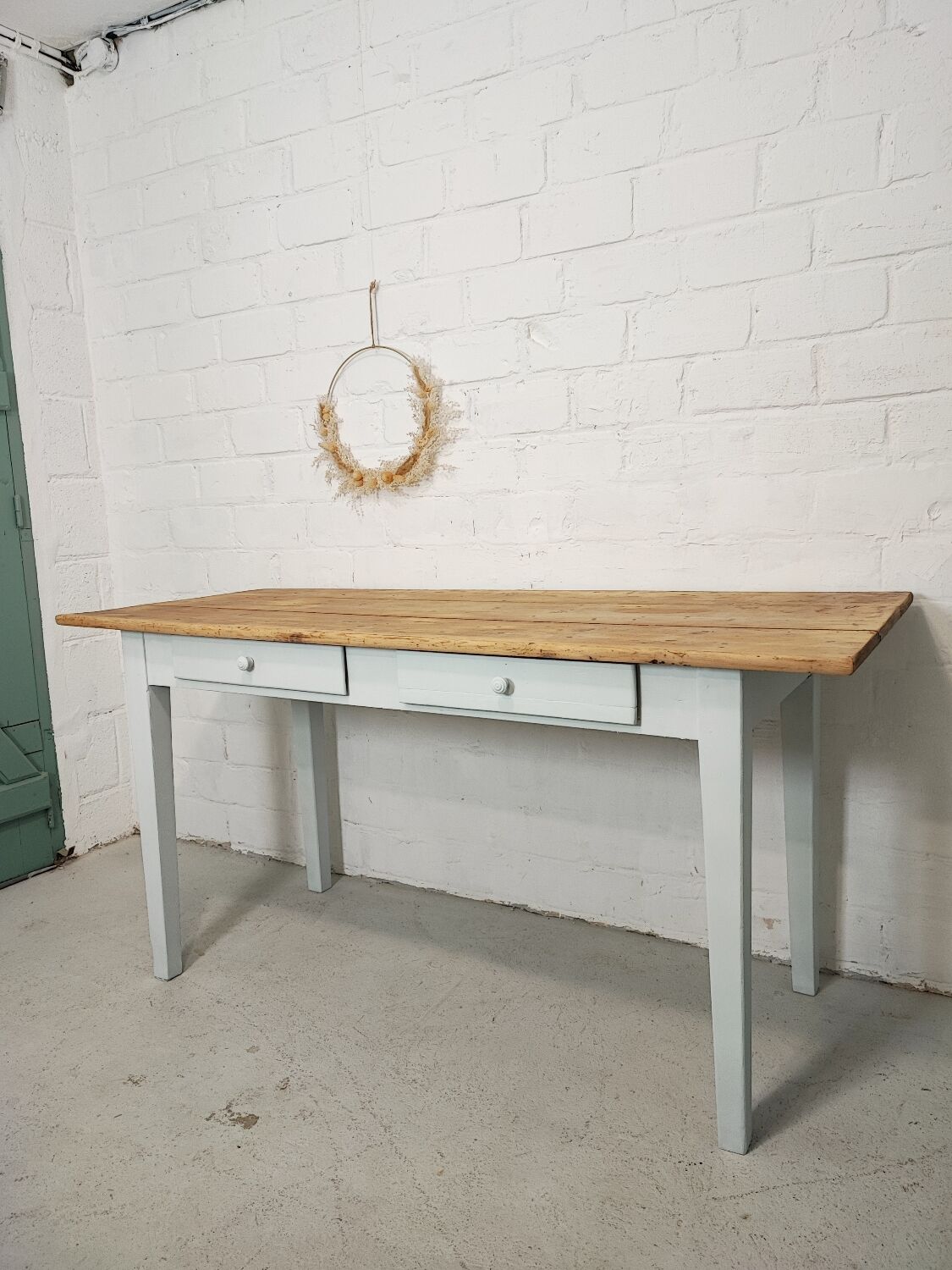 Table de ferme 2 tiroirs