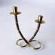 Faux bamboo & brass candleholder, Italy, 1970s