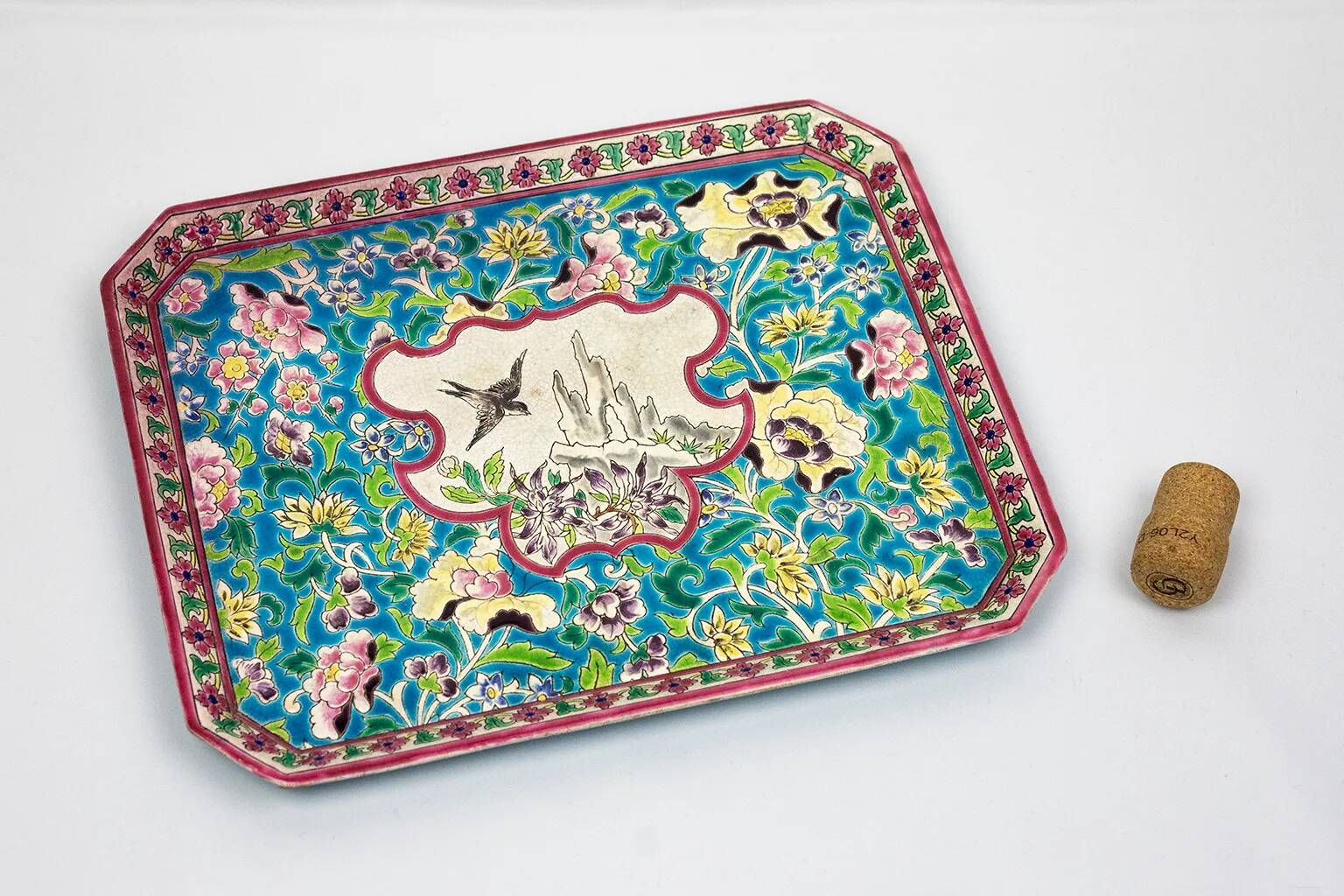 Plateau Longwy in cloisonné enamels, 1887 – Swallow decoration