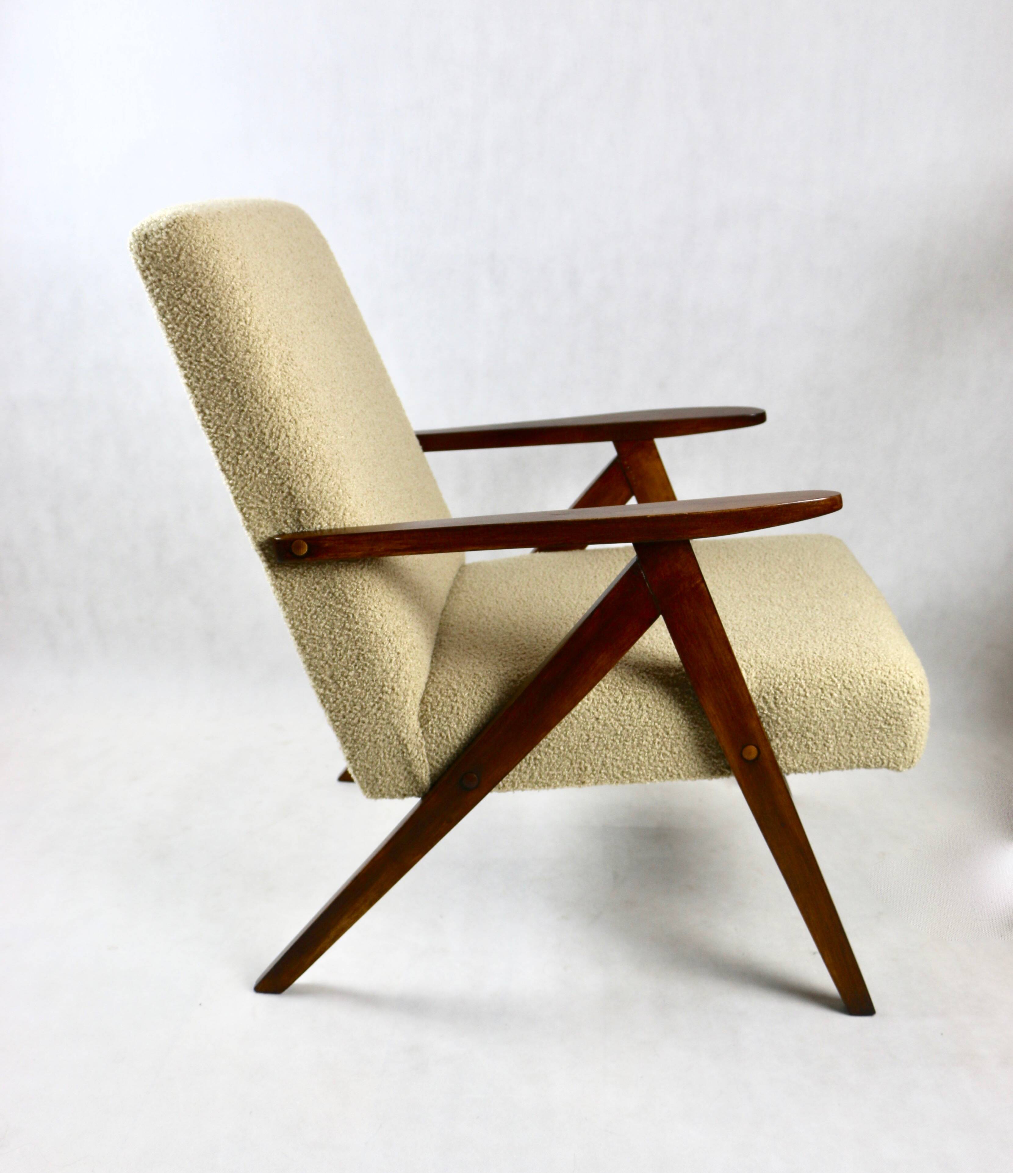 Vintage beige boucle model b-310 armchair, 1970s