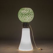 Murano floor lamp in green glitter glass attributed to Mazzega, 1960s
