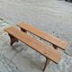 Set of 4 farm benches in old fir 1950s - 1m30