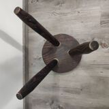 Tripod wood stool / vintage plant door
