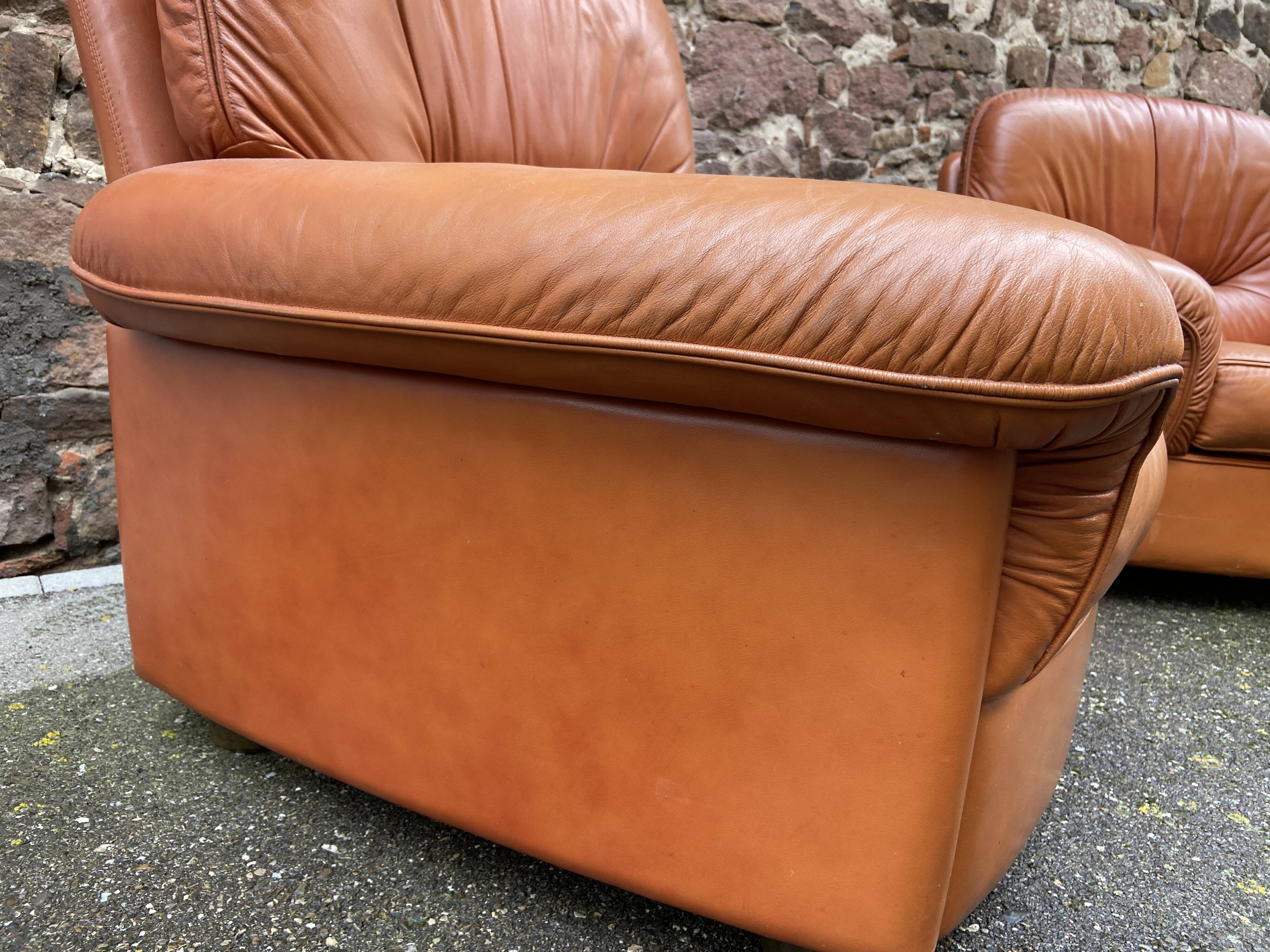 2 retro living room armchairs type club imitation leather design lounge 1960