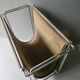 Gérard Rignault Group S.A. magazine rack from the 70s, metal and leather
