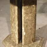 Octagonal post-modernist lounge table in marble beaded massive green quartz, Italy 1970s