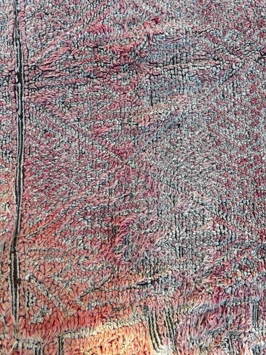 Large Berber Bohemian carpet Boujad, pink Moroccan wool carpet.
